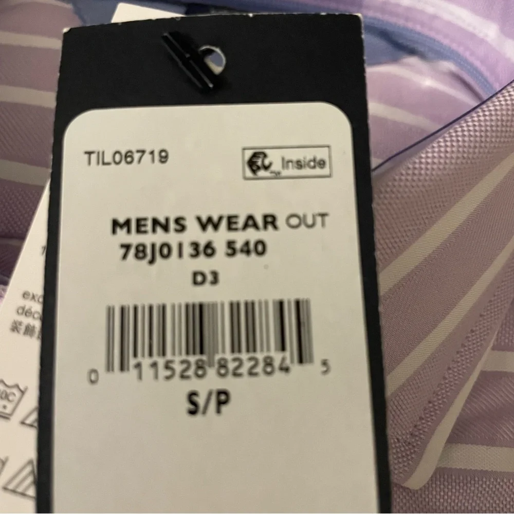 Tommy Hilfiger NEW Men’s Pastel Purple and Cream Striped Shirt 👔 Size: Small - Picture 7 of 7